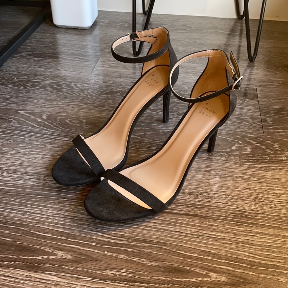 A New Day Black Suede Heels